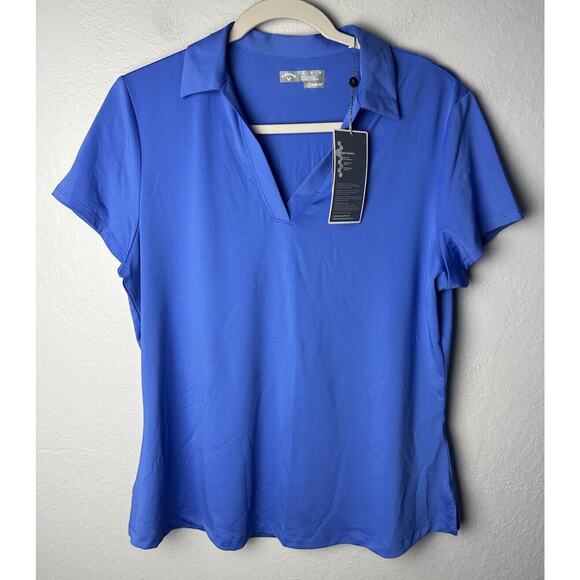 Callaway Tops - NWT Callaway Opti Dri Polo Shirt LARGE Golf Short Sleeve UPF 50 Wicking Blue
